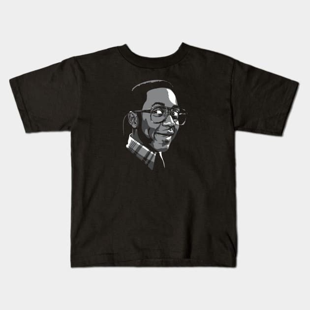 Jaleel White greyscale Kids T-Shirt by @johnnehill